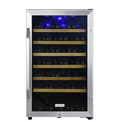 EdgeStar CWF440SZ 20 Inch Wide 44 Bottle Capacity Free Standing Wine Cooler with Reversible Door and LED Lighting