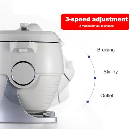 Auto Cooking Wok Fried Rice Machine, Drum Food Processor - 360° Automatic Rotation,3 Gears Adjustable, Drum Type Stir Frying Machine- 3 Cooking Utensils, for Stir Frying,Stewing,Cooking