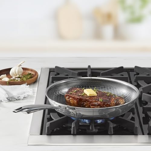 Cuisinart FusionElite+ Hybrid Tri-Ply Stainless Steel Skillet, 10″ Skillet Frying Pan with PURELYSEAR Ceramic Technology, Scratch Proof, Cool Grip Handles, Dishwasher Safe