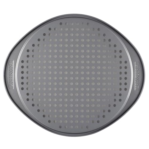 Farberware Nonstick Bakeware Round Pizza/Crisper Pan, 13 Inch, Gray