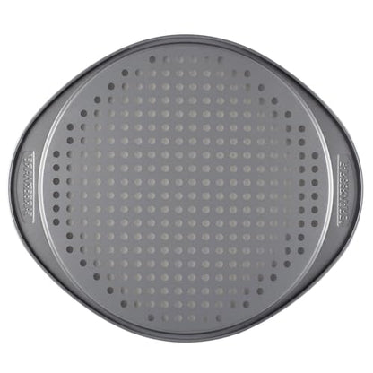 Farberware Nonstick Bakeware Round Pizza/Crisper Pan, 13 Inch, Gray