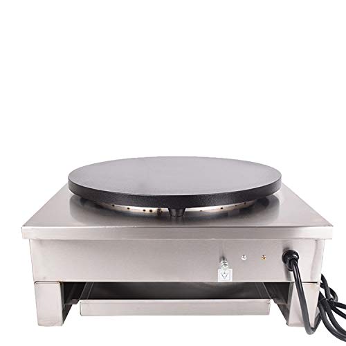 KOUWO Electric Crepe Maker 16" Large Crepe Machine Maker Pancake Making Machine Flat Plate Crepe Griddle (Silver(110V))