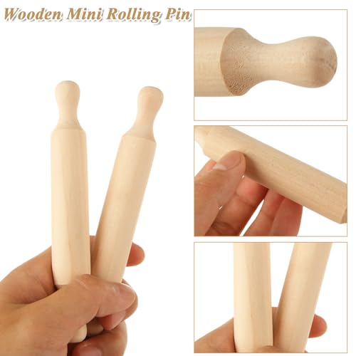 WOPPLXY 50 Pcs Mini Rolling Pin, 5.5 Inches Wooden Rolling Pins, Mini Rolling Pins Bulk, Mini Wood Rolling Pin for Home Kitchen Fondant Pastry Pizza Baking and Crafting