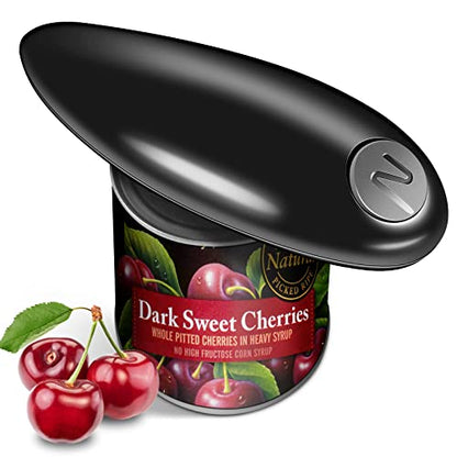 Battery Operated Electric Can Opener Fits Almost Size Can With Smooth Edge, Hands Free Electric Can Openers for Kitchen, Kitchen Gadgets Automatic Can Openers for Seniors, Arthritis Black