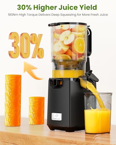 LINKChef 250W Cold Press Juicer, 5.12" Chute for Juice, Nut Milk & Sorbet
