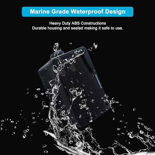 STUDIOFINIX Passive Outdoor Speakers Wired Waterproof -3.5 Inch 3 Way 200W Surface Marine & Wall Mount Speakers, Ideal for Home, Boat, Poolside, Patio, Indoor Outdoor Use（Black
