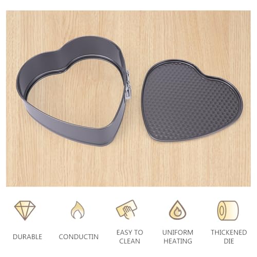 Trivolein 3pcs Springform Pan, 7,8,9 Inch Cheesecake Pans with Removable Bottom, Carbon Steel Baking Pans Nonstick Baking Tin Cake Mould for Small Pizza Pie (Heart Shape)