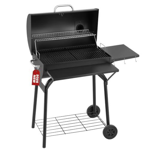 RYHOFOUD Barrel Charcoal Grill, 554 Sq. In. Large Outdoor BBQ Grill
