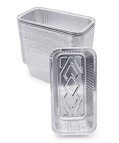 (100 Pack) Premium 2-LB Bread Loaf Baking Pans - 8.5" x 4.5" x 2.5" l Heavy Duty l Disposable Aluminum Foil Tins for Cakes Meatloaf Lasagna