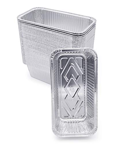 (100 Pack) Premium 2-LB Bread Loaf Baking Pans - 8.5" x 4.5" x 2.5" l Heavy Duty l Disposable Aluminum Foil Tins for Cakes Meatloaf Lasagna