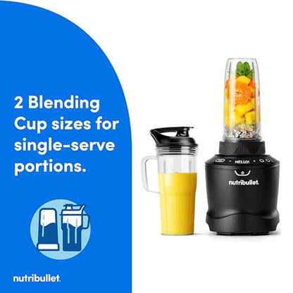 nutribullet SmartSense Blender Combo, 1400W, 64oz Pitcher, 32oz & 24oz Cups, 5-Speed, Smoothies, Ice and Frozen Fruit, Nut Milk, Soup, Matte Black, NBF50700AK