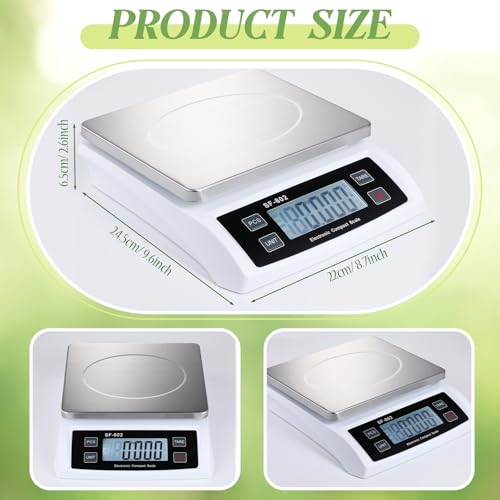 Copkim Large Digital Kitchen Scale 66LB 30kg Commercial Food Scale Stainless Bread Scale with LCD Display Commercial Weighing Devices for Baking Cooking(Silver)