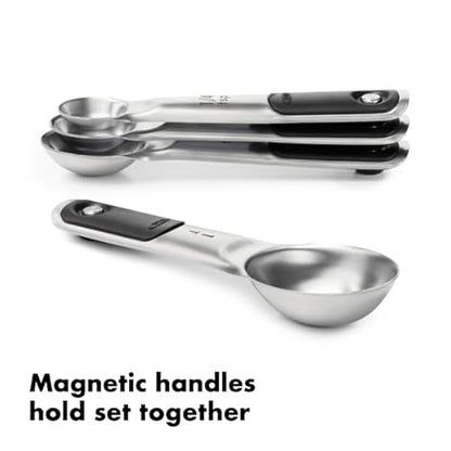 OXO Good Grips 4 Piece Stainless Steel Measuring Spoons with Magnetic Snaps