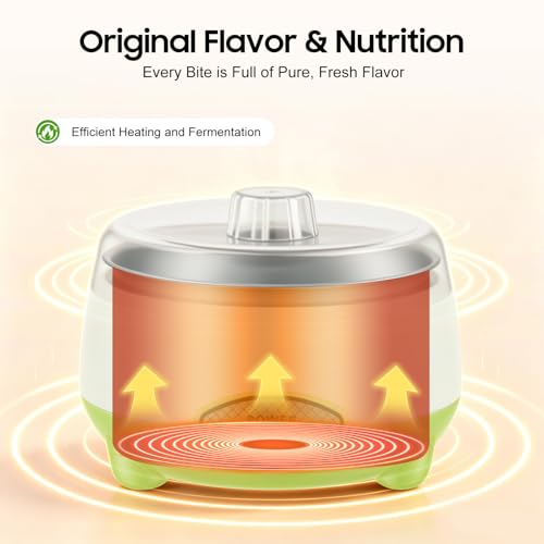 Yogurt Maker Electric, 1L Homemade Probiotic Yogurt Machine, Small Countertop Rice Wine Natto Maker, White Green