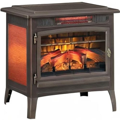 duraflame Freestanding Electric Fireplace Stove Heater with 3D Flame Effect for 1,000 Sq. Ft, Bronze