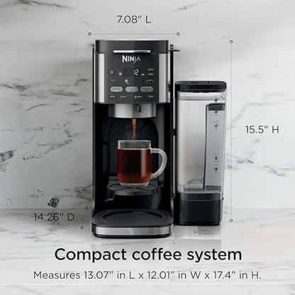 Ninja Drip Coffee Maker | DualBrew™ Pro Hot & Iced Coffee Machine, Single Serve to Carafe | Brew with Pods & Grounds, Compatible with K Cups | 3 Brew Styles, 60oz Removable Reservoir | Black, CFP101