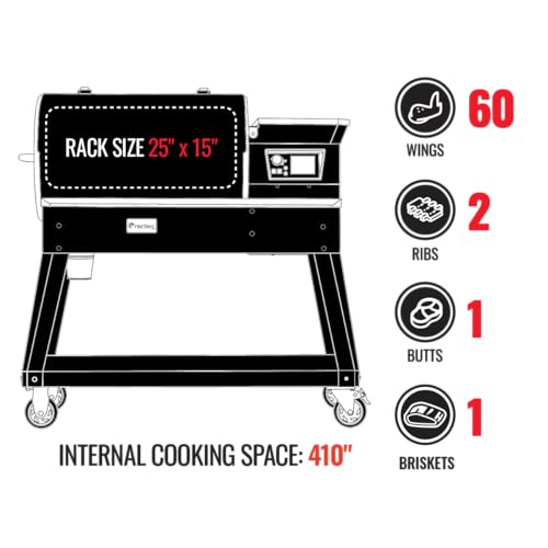 recteq Patio Legend 400 Pellet Smoker Grill with WiFi & App Connectivity, Outdoor Smokers Grills, Wood Pellet Grill, Temp Range 180° to 700+°