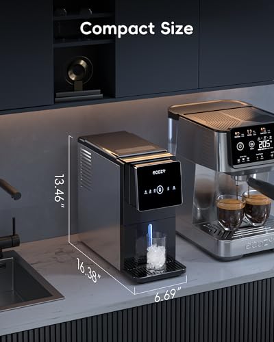ecozy Nugget Ice Makers Countertop 40lbs Per Day, Touchless Ice Dispenser