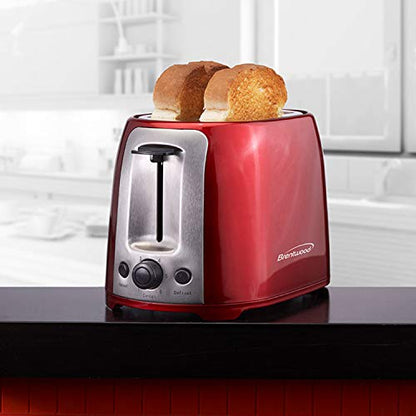 Brentwood TS-292R Cool Touch 2-Slice Extra Wide Slot Toaster, Red