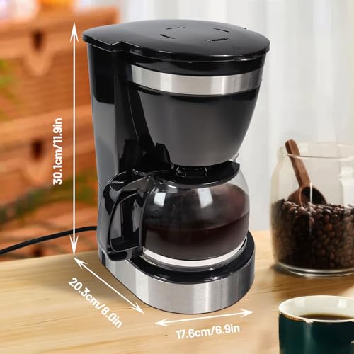 DITOSH 10 Cup Drip Coffee Maker One-Touch Anti-Drip Coffee Machine with Reusable Filter Carafe Auto Keep Warm Plate Spoon Coffee Pot Suitable for Home Use 110V