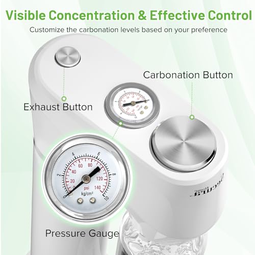 Secura Home Soda Streaming Machine Soda Maker, Sparkling Water and Carbonated Water Machine, Compatible with 60l Co2 Cylinders (Not Included)