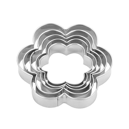 Flower Cookie Cutters Set of 5 – Stainless Steel Sandwich Cutters & Biscuit Molds for Kids – Sturdy for Cookies, Sandwiches, Cake, Fruit – Sizes 2.05"-3.74" – No Sharp Edges
