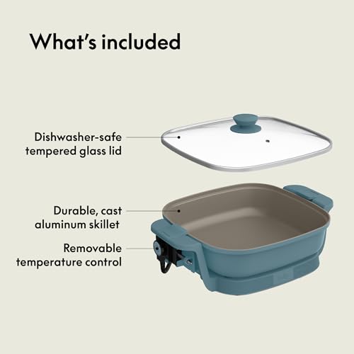 bella Fits-Anywhere™ SAUTE Make & Take Skillet, Non-Toxic, Ceramic, Surf