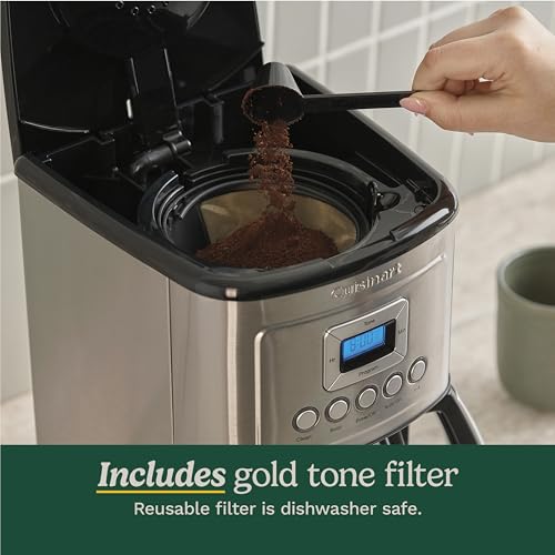 Cuisinart 12-Cup Coffee Maker, Programmable PerfecTemp Thermal Carafe Coffee Machine with 1-4 Cup Setting, Brew Strength Control and Brew Pause, Stainless Steel, DCC-3400NAS, Silver