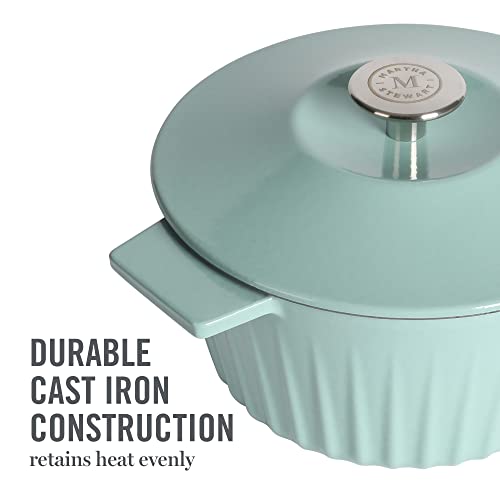 Martha Stewart Eastholm 5 QT Enameled Cast Iron Dutch Oven, Martha Blue