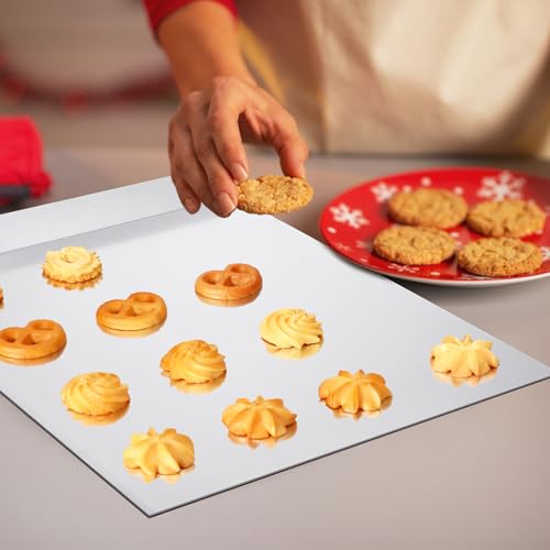 Yiyiring 3 Pcs Large Flat Cookie Baking Sheets 13 x 16 Inch Aluminum Cookie Sheet Flat Insulated Baking No Edges Pans Pan Tray for Oven Bake Cooking