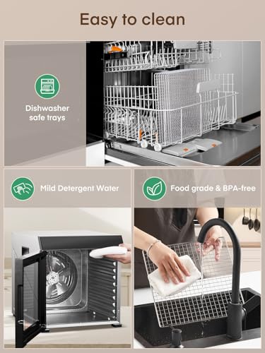 FOHERE Food Dehydrator for Jerky 1000W, 10 Trays With Large 9.04ft² Drying Space,176°F Temperature Control, Digital Adjustable Timer, Light, Dryer Machine for Dog Treats,Herbs, Meat, Fruit, and Yogurt