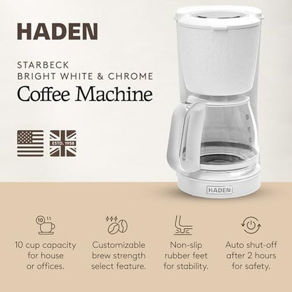 HADEN Starbeck Coffee Machine, 10 Cup Automatic Drip Coffee Maker
