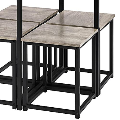 Yaheetech Small Dining Table Set for 4, Space Saving Table and Chairs, Gray