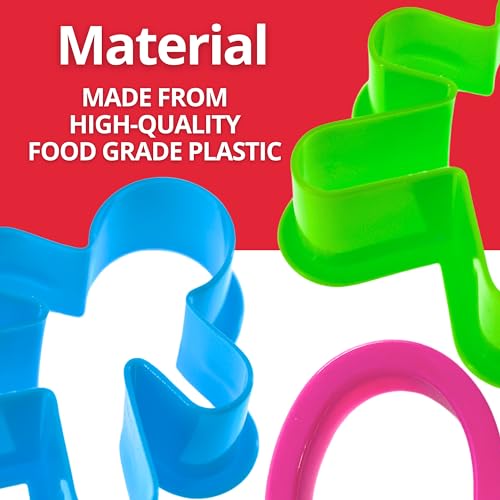 Pack of 108 Cookie Cutters Kit – Big Set of Plastic Cake Cookie Cutters Perfect Size Alphabet Numbers Holiday and Other Shapes for Baking Bento Box Bakeware for Holiday Birthday Party