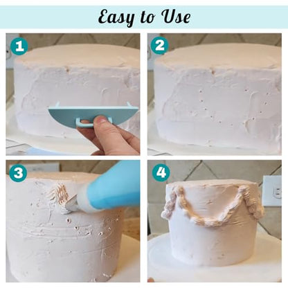 3 PCS Cake Arch Guide Tools,Ruffle Piping Guide,for Evenly Spaced Piping for 4"-12" Cakes,Cake Swag Marker Tool,Cake Decoration Tools & Making Supplies(Style 1)