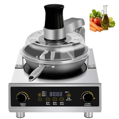 Automatic Commercial Stir Fry Robot, 5kw Electric Auto Stirring Wok, Planetary Mix Cooking Machine With 360° Rotation For Restaurant & Catering