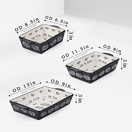 Wisenvoy Baking Dish Ceramic Lasagna Pan Casserole Dish 3-Piece Bakeware Sets Baking Dishes Baking Set Baking Dish Set