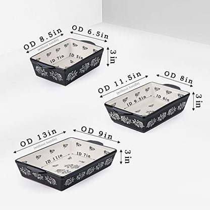 Wisenvoy Baking Dish Ceramic Lasagna Pan Casserole Dish 3-Piece Bakeware Sets Baking Dishes Baking Set Baking Dish Set