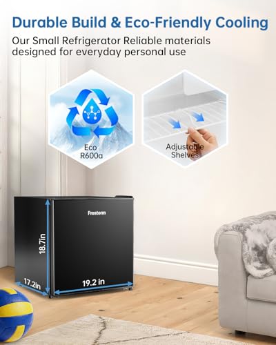 Frostorm 1.6 Cu Ft Mini Fridge with Freezer, Single Door Upright Freezer