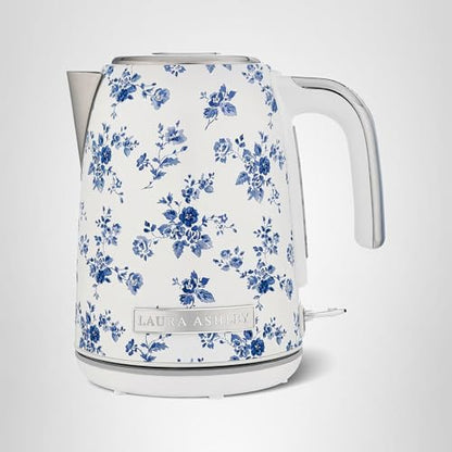 Laura Ashley Stainless Steel Electric Kettle 1.7 Liter - 1500W Rapid Boil Electric Kettles for Boiling Water - Electric Tea Kettles Automatic Shut Off - Overheat & Boil Dry Protection Jug Kettle