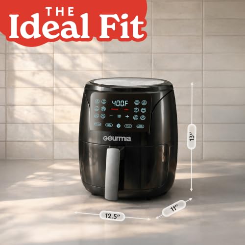 Gourmia Air Fryer - 4 Qt Basket Capacity, 12 Cooking Presets, Black