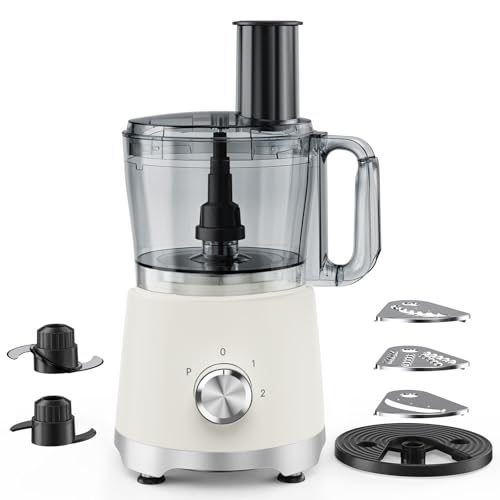 NEWBULIG 10.5 Cups Food Processor, Versatile Food processors with 5 Blades, 600W Powerful Meat Grinder for Slicing, Shredding, Chopping, Kneading, Dishwasher Safe, for Meat, Vegetables, Fruit, Dough