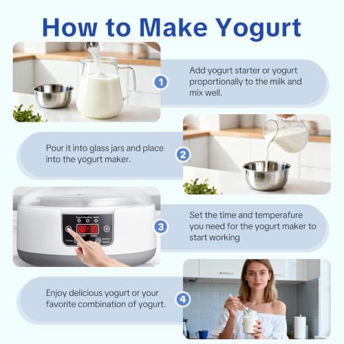 DiDimo Yogurt Maker, 1.3QT Greek Yogurt Machine With Adjust Temp & Timer