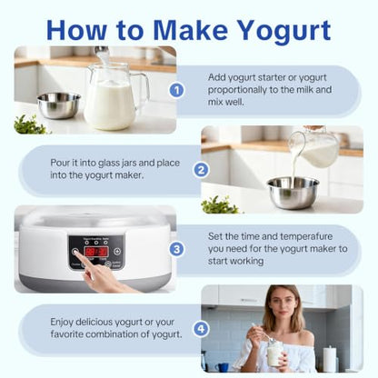 DiDimo Yogurt Maker, 1.3QT Greek Yogurt Machine With Adjust Temp & Timer
