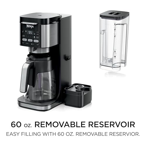 Ninja Drip Coffee Maker | DualBrew™ Pro Hot & Iced Coffee Machine, Single Serve to Carafe | Brew with Pods & Grounds, Compatible with K Cups | 3 Brew Styles, 60oz Removable Reservoir | Black, CFP101