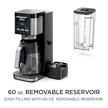 Ninja Drip Coffee Maker | DualBrew™ Pro Hot & Iced Coffee Machine, Single Serve to Carafe | Brew with Pods & Grounds, Compatible with K Cups | 3 Brew Styles, 60oz Removable Reservoir | Black, CFP101