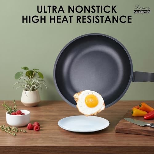 Legacy Culinaryware Nonstick Frying Pan Skillet,12 Inch Frying Pan Skillet,Egg pans,Omelette Pan,PFOA Free,Kitchen Pots Induction Pot