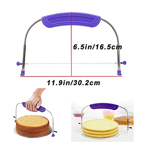 WAFJAMF Adjustable Cake Leveler Cutter for Leveling Tops, Suitable for 10 Inch Cake, Professional Cake Slicer with Stainless Steel Wire Cakes Baking Tool for Wedding Birthday Layer Cake