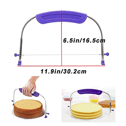 WAFJAMF Adjustable Cake Leveler Cutter for Leveling Tops, Suitable for 10 Inch Cake, Professional Cake Slicer with Stainless Steel Wire Cakes Baking Tool for Wedding Birthday Layer Cake