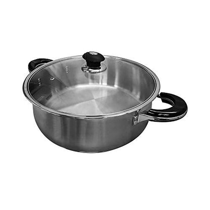 16 Qt Stainless Steel Low Pot Stock Pot Cookware Pots Pan Cooking Supplies